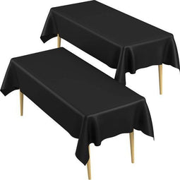 Partizzle 2x Plastic Wegwerp Tafelkleed - 274 x 137 cm - Waterafstotend - Zwart