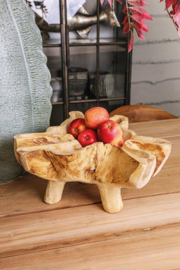 PTMD Nerja Natural teak houten pot maat in cm: 35 x 40 x 20 - Naturel