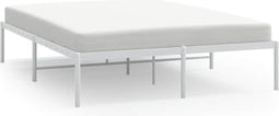 vidaXL - Bedframe - metaal - wit - 150x200 - cm