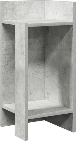 vidaXL - Bijzettafeltje - met - plank - 25,5x27x60 - cm - betongrijs
