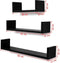 vidaXL - 3 - st - Wandschappen - U-vormig - MDF - zwart