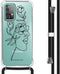 iMoshion Hoesje Geschikt voor Samsung Galaxy A52 (4G) / A52s / A52 (5G) Hoesje Met Koord - iMoshion Design Hoesje met Koord - Zwart / Transparant / Woman Flower