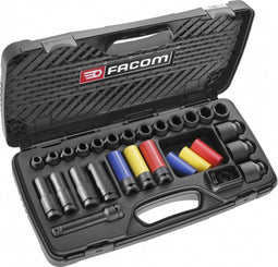 FACOM NS.550BPB - Dopsleutelset - 23 korte en lange impactdoppen 1/2" 10-32 mm (set van 23)
