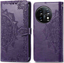 iMoshion Hoesje Geschikt voor OnePlus 11 Hoesje Met Pasjeshouder - iMoshion Mandala Bookcase - Paars