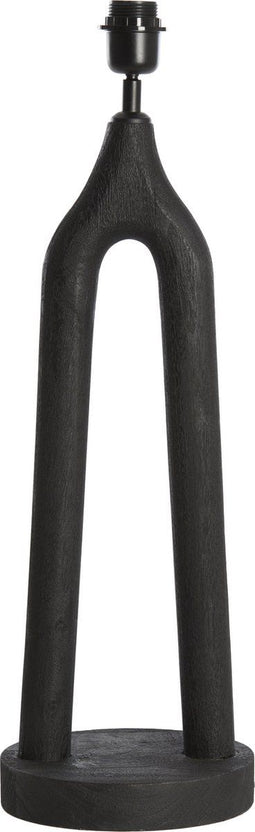 Light & Living Tafellamp Xitta - Mangohout - 55cm - Mat Zwart - excl. kap