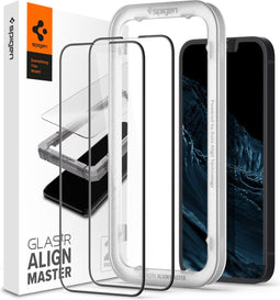 Spigen AGL03387 - AlignMaster Full Cover Glass - 9H gehard glas - Zwart (2 stuks)