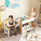 Coast Tafel en Stoelen Set - Bureau met 2 Stoelen - Ergonomisch - Wit/Grijs/Natuur (2 stuks)
