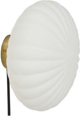 Hubsch Wandlamp metaal/glas - messing/opal