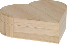 Houten kist hartvorm groot 20cm