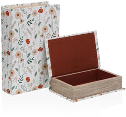 Versa Verdi - Decoratieve Doos - Boek Blommor - Multicolour (2 stuks)