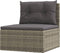 vidaXL - Tuinmiddenbank - met - kussens - poly - rattan - grijs