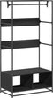 vidaXL - Kledingkast - 90x50x180 - cm - bewerkt - hout - zwart