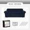 Hilvard - Bankhoes 3 zitsbanken - Stretch - Donkerblauw - Velvet - (185 - 230 cm)