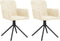 vidaXL - Eetkamerstoelen - draaibaar - 2 - st - fluweel - crèmekleurig