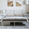 vidaXL - Bedframe - met - hoofdbord - metaal - wit - 150x200 - cm