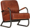 Fauteuil echt leer bruin