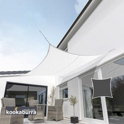Kookaburra 2,0m Vierkant Schaduwdoek - Waterafstotend - UPF34+ Ivoor