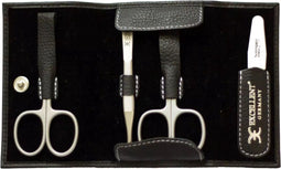 Excellent-Solingen Manicure Etui - 4-Delig - Zwart Lederen Etui - Compact en Functioneel