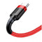 Baseus Cafule - USB-C Kabel - 3M - Snel opladen 2A - Rood Zwart