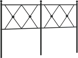 vidaXL - Hoofdbord - 140 - cm - metaal - zwart