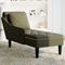 vidaXL - Chaise - longue - met - kussen&rechterarmleuning - kunstleer - legergroen