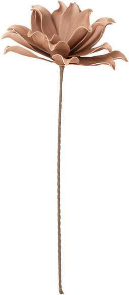 J-Line bloem Tak Korte Bladeren 1 Kop Eva - kunststof - roze - 12 stuks