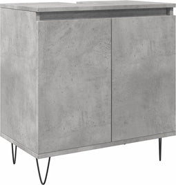 vidaXL - Badkamerkast - 58x33x60 - cm - bewerkt - hout - betongrijs