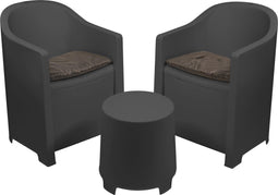 Niceey Tuinset - Luna - 3 Delig - Antraciet / Zwart