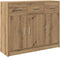 vidaXL - Dressoir - 91x28x75 - cm - bewerkt - hout - artisanaal - eikenkleur