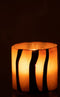 J-Line windlicht Strepen Safari - glas - zwart/bruin - medium