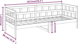 vidaXL - Slaapbank - massief - grenenhout - honingbruin - 90x190 - cm