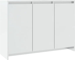 vidaXL - Dressoir - 102x33x75 - cm - bewerkt - hout - hoogglans - wit