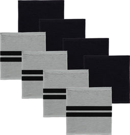 DDDDD vaatdoek Basic Black & Baxter Grey - Set van 8 - 100% katoen (8 stuks)