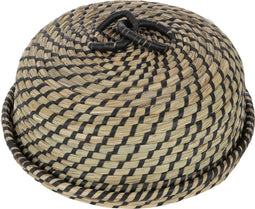 J-Line broodmand Deksel - jute - naturel/zwart