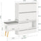 SoBuy FSR134-W - Schoenenkast met Bank - 2 Kleppen 2 Lades - Wit