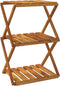 vidaXL - Schappenkast - inklapbaar - 3-laags - 43x31x63 - cm - acaciahout - bruin