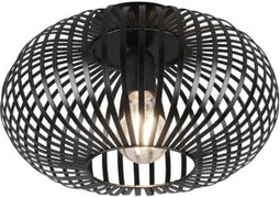 TRIO JOHANN - Plafondlamp - 1x E27 60W - D: 30cm - Zwart mat