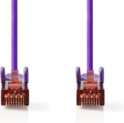 Nedis CAT6 Netwerkkabel - RJ45 Male - RJ45 Male - S/FTP - 0.50 m - Rond - LSZH - Violet - Label