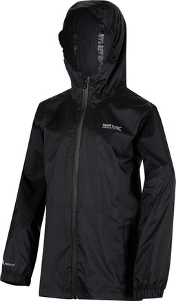 Regatta - Kids Pack It III Opvouwbaar Kinder Regenjack - Zwart - Maat 152