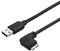 Startech USB 3.0 A Male naar USB 3.0 Micro Male - 1 m - Rechtshoekige connector - Zwart