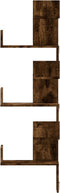 vidaXL - Hoekwandschap - 45x45x147 - cm - bewerkt - hout - gerookt - eikenkleurig