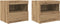 vidaXL - Nachttafels - met - LED-verlichting - 2 - stuks - Artisan - Eiken - 50x40x45 - cm