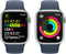 Apple Watch Series 9 - Smartwatch - GPS + Cellular - 45mm RVS Sportbandje M/L Zilver (Blauw)