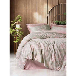 Beddengoedset - 1 dekbedovertrek 220 x 240 cm + 2 kussenslopen 60 x 60 cm - 100% katoen satijn - Poeder