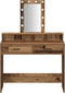 vidaXL - Kaptafel - met - LED - Verlichting - - - Vintage - Hout, - 100x41x140 - cm
