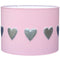 Taftan - Hanglamp - Zilveren harten - Roze - 35 cm