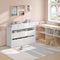 Lestarain Kinderplank met 9 Opbergdozen Wit 92 x 60 x 30 cm