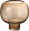 J-Line vaas Op Voet Rond - glas - lichtbruin - small - Ø 14.5 cm