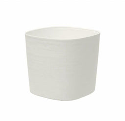 Pot met waterreserve - GARDEN ID Respect - Wit 25 x 25 cm - 100% huisvuil - 100% recyclebaar - Gestructureerd oppervlak