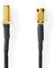 Antennekabel - SMA Female - SMA Male - Verguld - 50 Ohm - Enkelvoudig Afgeschermd - 0.50 m - Rond - Gevlochten - Zwart - Polybag